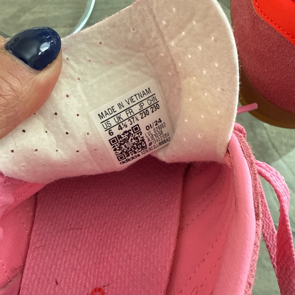 Adidas Women's Pink and Red Gazelle Sneakers - Picture 4 of 4